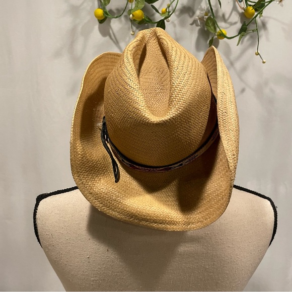 Awesome vintage Golden Gate Hat Co Los Angeles Thunderbird cowboy hat woven band - Picture 3 of 11
